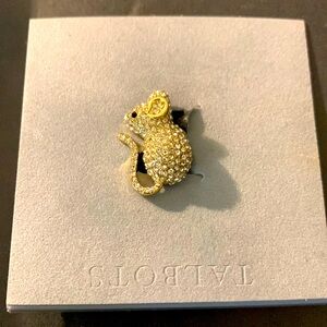 Talbots mouse, brooch, pin, rhinestones